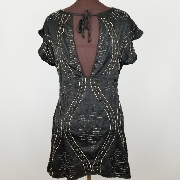 Free People Shine Like The Stars Mini Dress Black - Picture 4 of 6